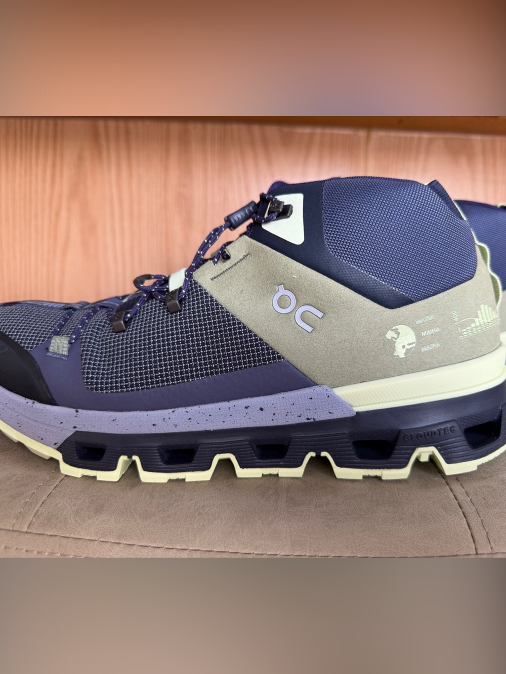 On Cloudtrax Trail Hiker in Lavender and Reseda Green W9.5